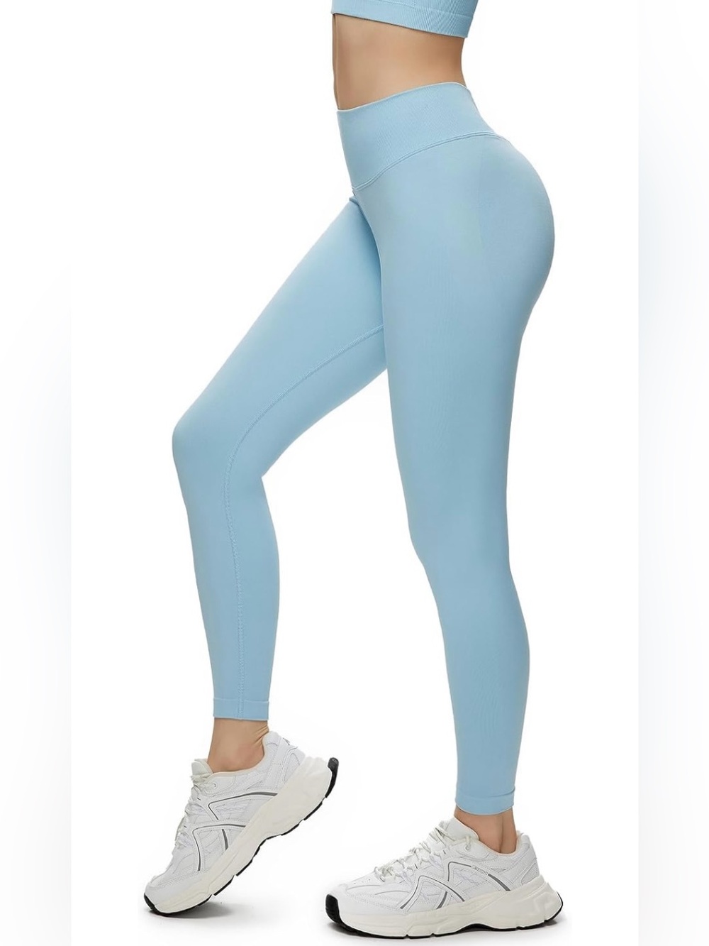 High-Waist Light Blue Seamless Leggings